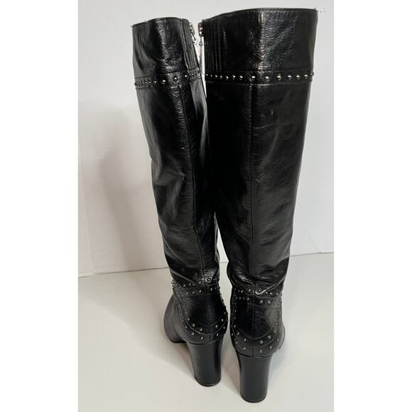 Johnston & Murphy Knee High Bethany Black Leather Boots, Size 8.5 - Picture 4 of 5